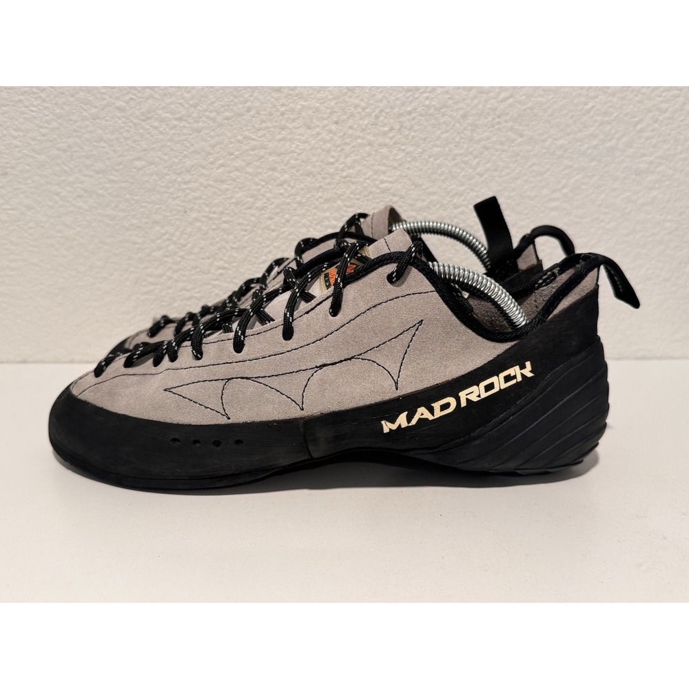 Mad Rock Rubber Climbing Bouldering Shoes Gray Leather Suede Mens Size 12.5